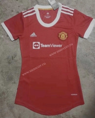 2021-2022 Manchester united  Home Red Thailand Female Soccer Jersey AAA-708