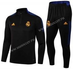 2021-2022 Real Madrid Black Thailand Tracksuit Uniform-411