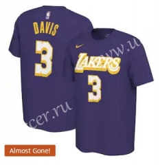 NBA Lakers Purple  Cotton T-shirt #3-CS
