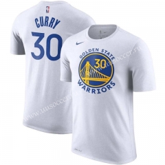 NBA Golden State Warriors White #30 Cotton T-shirt-CS