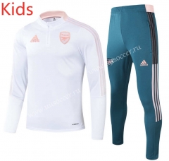 2021-2022  Arsenal White Kids/Youth Soccer Tracksuit-GDP
