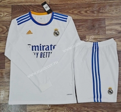 2021-2022 Real Madrid Home White LS Soccer Uniform-709
