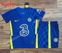 2021-2022 Chelsea Home Blue Kid/Youth Soccer Uniform-709(The arm advertisement is on the right)