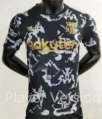 Player Version 2021-2022 Year of the Ox Barcelona Black Thailand Soccer Jersey AAA