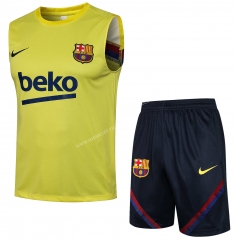 2021-2022 Barcelona Yellow Thailand Soccer Jersey Vest uniform-815