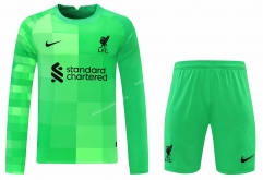 2021-2022 Version Liverpool Goalkeeper Green LS Thailand Soccer Uniform-418