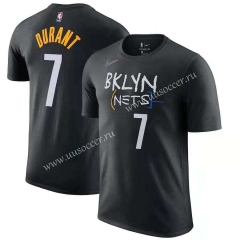 NBA Brooklyn Nets Black #7  Cotton T-shirt-CS