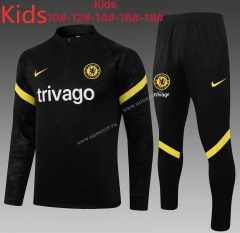 2021-2022 Chelsea  Black Kids/Youth Soccer Tracksuit-815