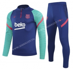 (s-3xl)2021-2022 Barcelona CaiBlue With Green Thailand Tracksuit Uniform-GDP