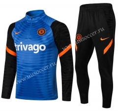 2021-2022 Chelsea Blue Thailand Soccer Tracksuit Uniform-GB