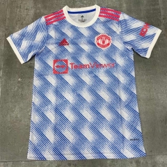 （s-4XL）2021-2022 Manchester United Away  Blue&White Thailand Soccer jersey AAA-509