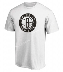 NBA Brooklyn Nets White Cotton T-shirt-CS