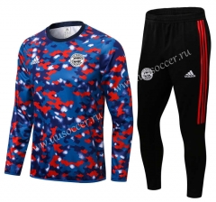 2021-2022 Bayern München Red&Blue Round Collar Thailand Tracksuit Uniform-411