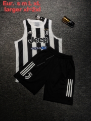 2021-2022 Juventus  Black & White Thailand Soccer Jersey Vest Suit-DD3