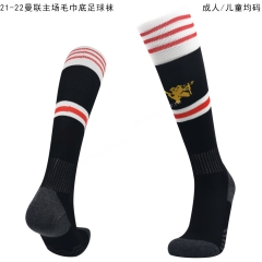 2021-2022 Manchester United  Home Black Kids Thailand Soccer Socks