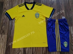 2021-2022 Sweden Home Yellow Soccer Uniform-709