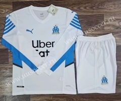 2021-2022 Olympique de Marseille Home White Thailand LS Soccer Jersey AAA-709