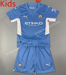 2021-2022 Manchester City Home Blue Kid/Youth Soccer Uniform-QY