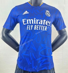 Player version 2021-22 Real Madrid  Away Blue Thailand Soccer Jersey AAA