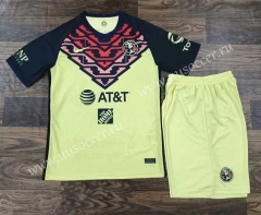 2021-22 Club America Home Yellow  Soccer Uniform-709（Pants are different）