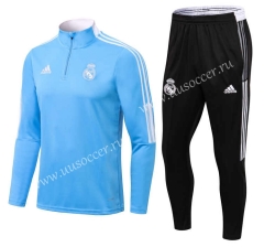 2021-2022 Real Madrid  Blue Thailand Tracksuit Uniform-411