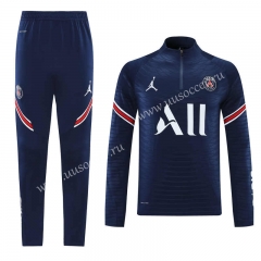 2021-22 Jordan Paris SG Royal Blue Thailand Soccer Tracksuit Uniform-LH