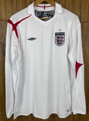 2006 Retro Version England Home White LS Thailand Soccer Jersey AAA-SL