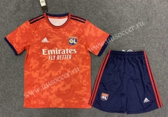 2021-2022  Olympique Lyonnais Away Red  Soccer Uniform-GB