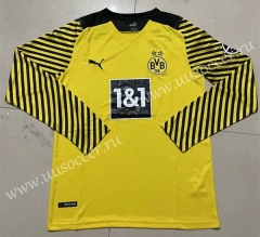 2021-2022 Borussia Dortmund Home Yellow  LS Thailand Soccer Jersey AAA-422