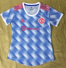 2021-2022 Manchester United Away Blue Thailand Female Soccer Jersey AAA-708
