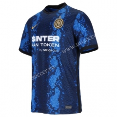 (S-4XL)2021-2022 Inter Milan Home Royal Blue Thailand Soccer Jersey AAA-2017（with sponsors）