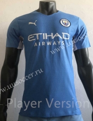 Player version 2021-2022  Manchester City Blue Thailand Soccer Jersey AAA