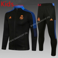2021-2022 Real Madrid Black Kids/Youth Soccer Jacket Uniform-815
