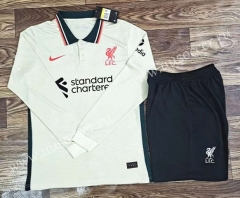 2021-2022 Version Liverpool Away White  LS Thailand Soccer Uniform-709