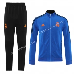 2021-2022 Real Madrid Blue Soccer Jacket Uniform-LH