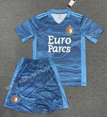 2021-22 Feyenoord Rotterdam Goalkeeper Blue  Soccer Uniform-DD1