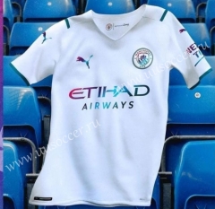 2021-2022  Manchester City Away White Thailand Soccer Jersey AAA