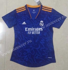 2021-2022 Real Madrid Away Royal Blue Thailand Female Soccer Jersey AAA