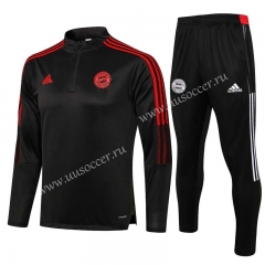2021-2022 Bayern München Dark Gray  Thailand Tracksuit Uniform-815