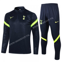 2021-2022 Tottenham Hotspur Black Thailand Soccer Tracksuit Uniform-815