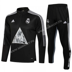 2021-2022 Real Madrid  Black Thailand Tracksuit Uniform-815