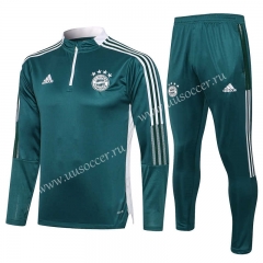 2021-2022 Bayern München Dark green  Thailand Tracksuit Uniform-815