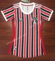 2021-22 Sao Paulo Futebol Away  Red Thailand Women Soccer Jersey AAA-708
