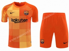 2021-2022 Barcelona Orange goalkeeper  Soccer Uniform-418