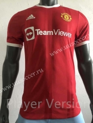 correct version Player version 2021-2022 Manchester United Home Red Thailand Soccer jersey AAA-518