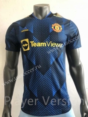 Player version 2021-2022 Manchester United Away Blue&Black  Thailand Soccer jersey AAA-518