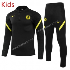 2021-2022 Chelsea  Black Kids/Youth Soccer Tracksuit-GDP