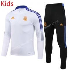 2021-2022 Real Madrid White Kids/Youth Soccer Tracksuit-GDP