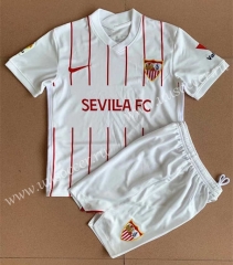 2021-2022 Sevilla FC Home White kids Soccer Uniform-XY