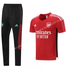2021-2022 Arsenal Red Shorts Sleeve Thailand Soccer Tracksuit Uniform-LH